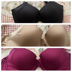 3 Bras, nude, black and maroon. $35 for all 3.